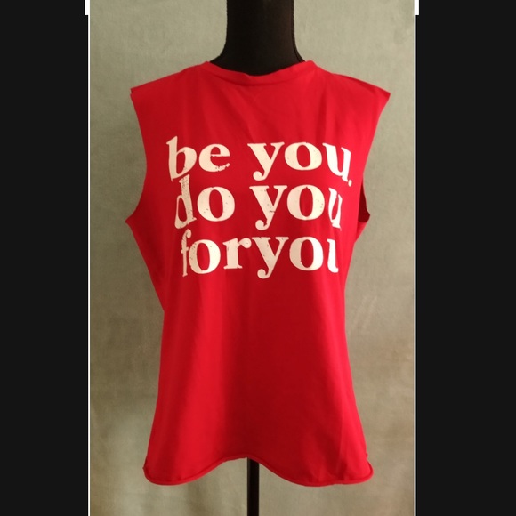 Tops - 🎉HP🎉Be You Red Tank Top Size XL NWOT